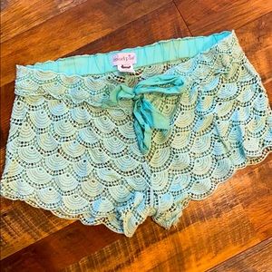 Teal Swim Coverup Shorts